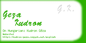 geza kudron business card