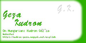 geza kudron business card